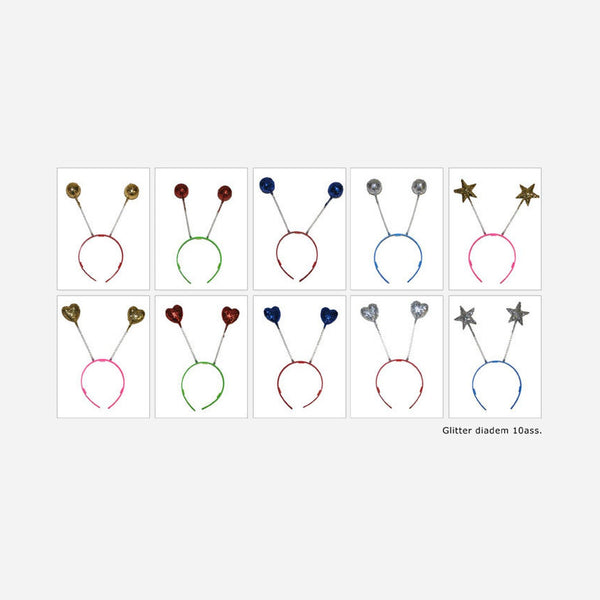 Serre-tête étoiles boules et coeurs assorti