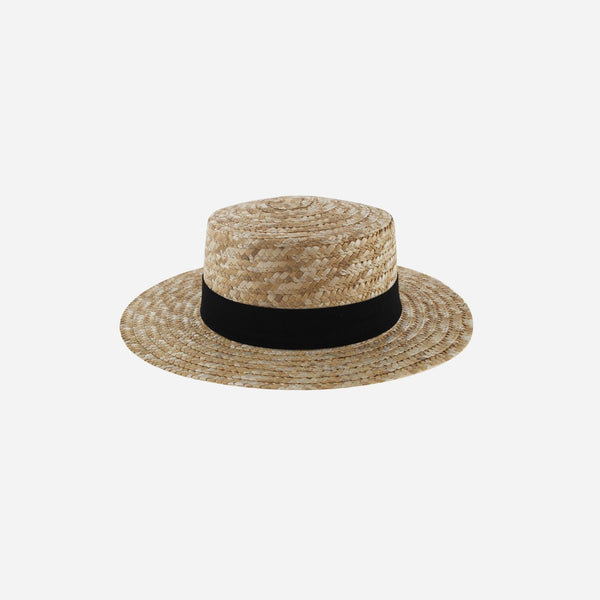 Chapeau canotier avec bandeau noir