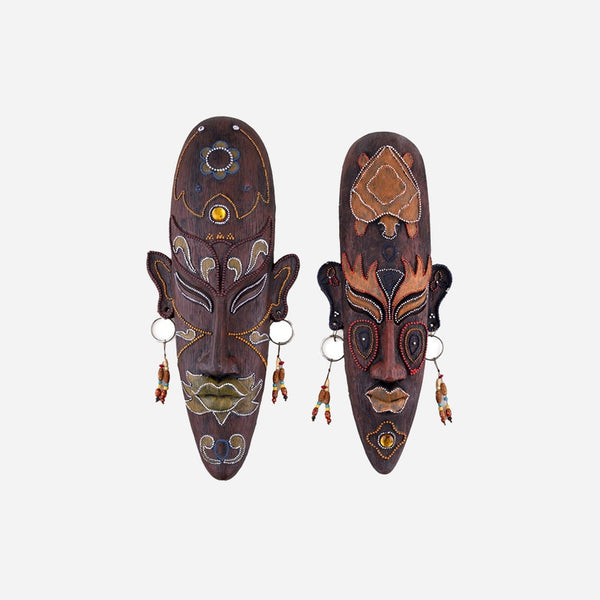 Décoration murale masque africain assorti 50 × 20 cm