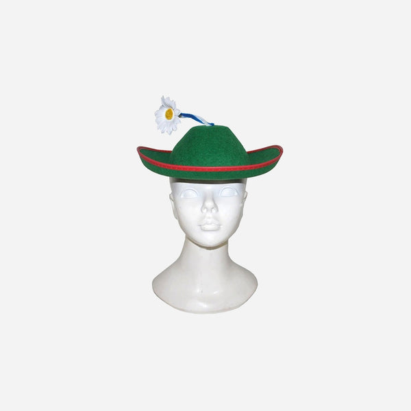 Chapeau Tyrolien feutrine vert avec fleur