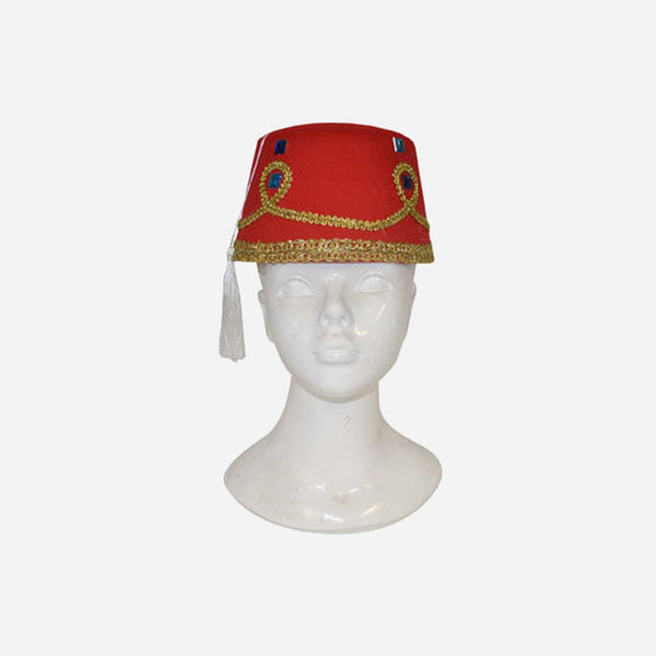 Chapeau fez arabie avec ornements luxe adulte