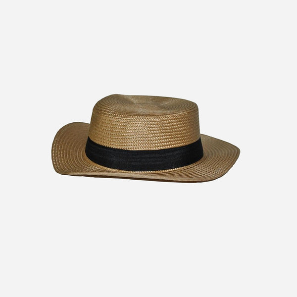 Chapeau canotier bandeau noir adulte 30 × 9 cm