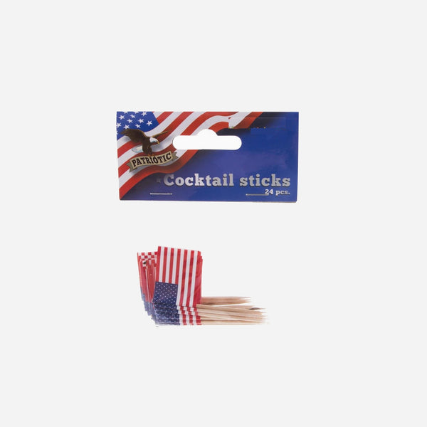 Drapeau USA lot de 24 piques apéritifs