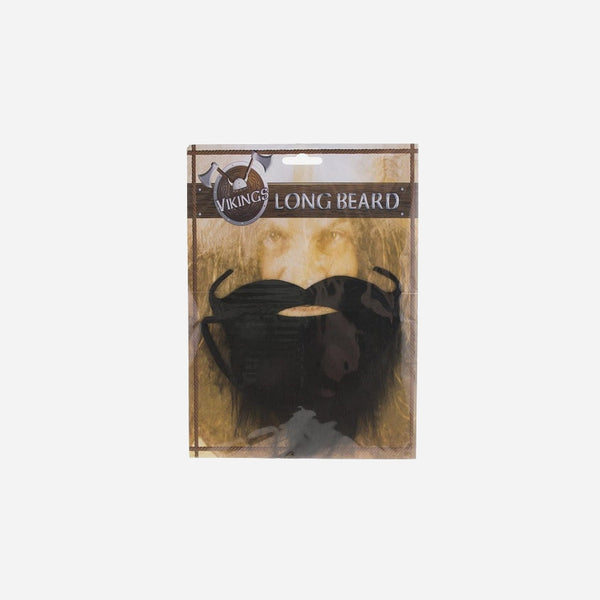 Fausse barbe de gaulois viking noire courte 15 cm