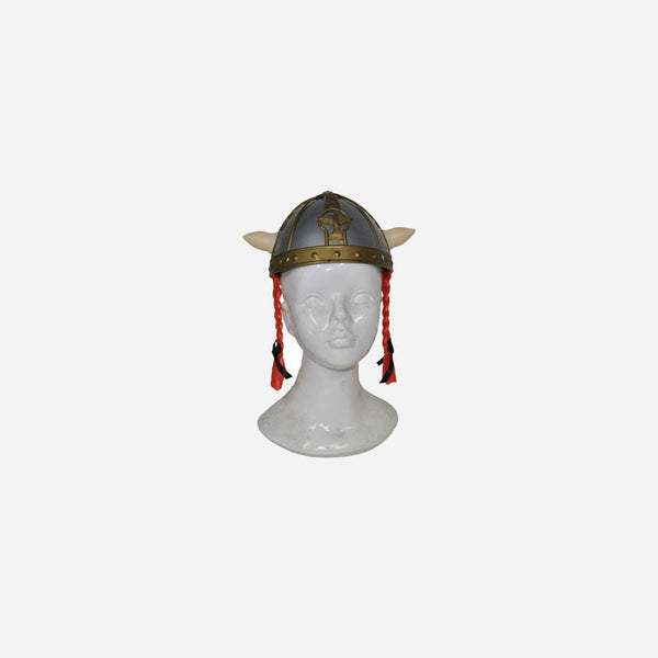 Casque de gaulois viking avec nattes pour enfant
