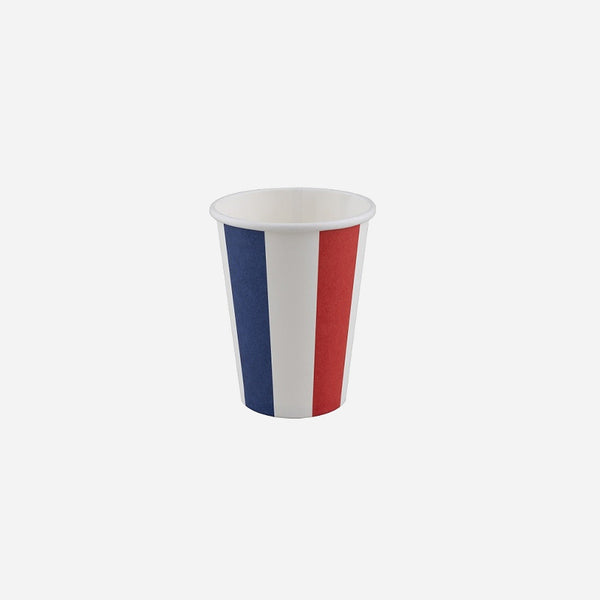Lot de 8 gobelets en carton Bleu Blanc Rouge france 20 cl