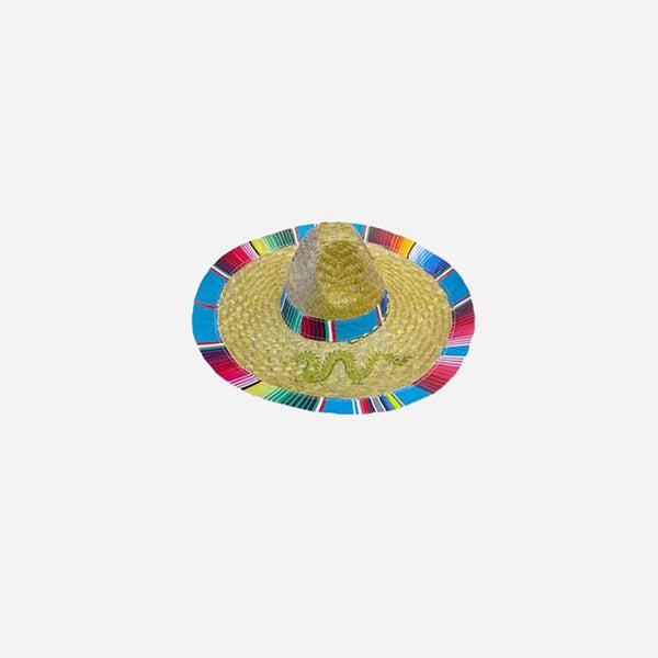 Sombrero en paille bandeaux multicolores adulte