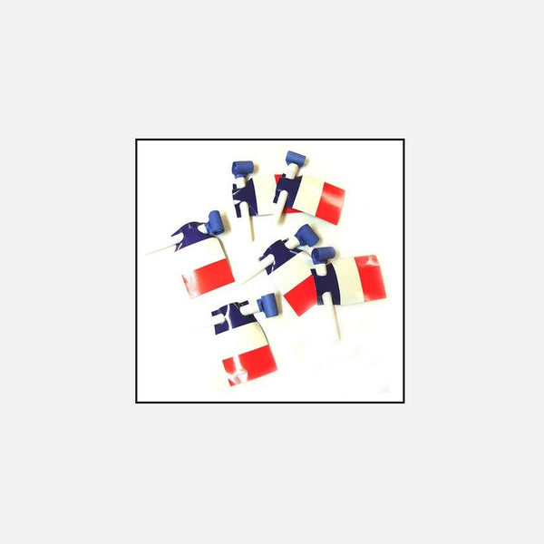 Lot de 6 langues de belle-mère bleu blanc rouge france
