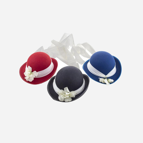 Chapeau Lady avec fleur et ruban dentelle assorti