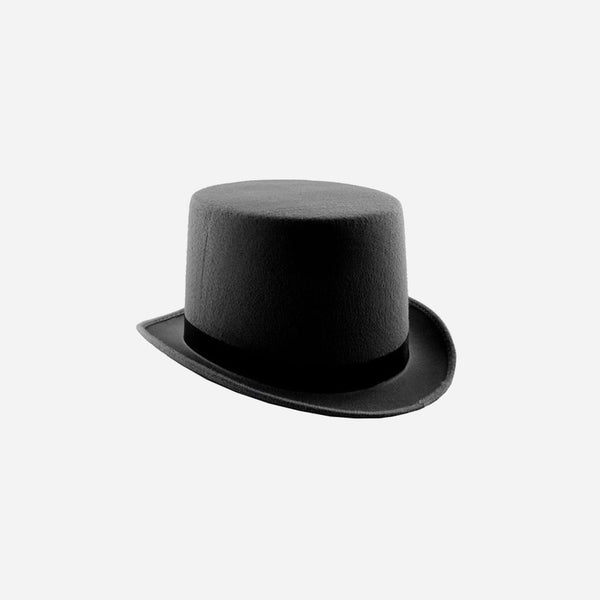 Chapeau haut de forme feutrine gris 12 cm