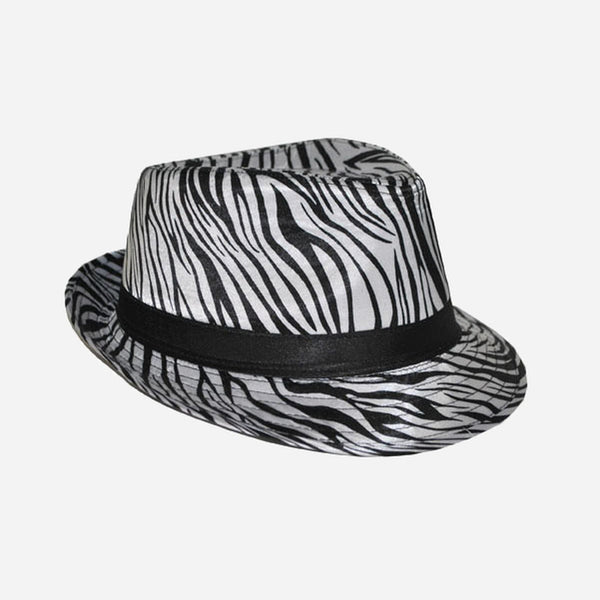 Chapeau trilby zèbre