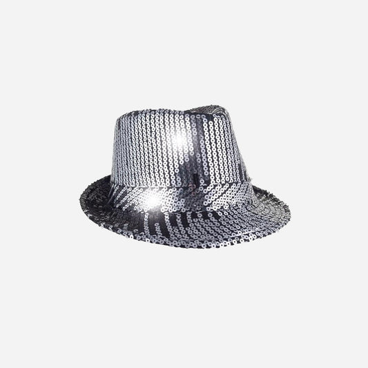 Chapeau trilby à sequins noir
