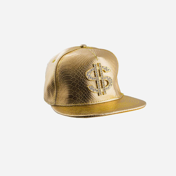 Casquette de rappeur dollars or fantaisie