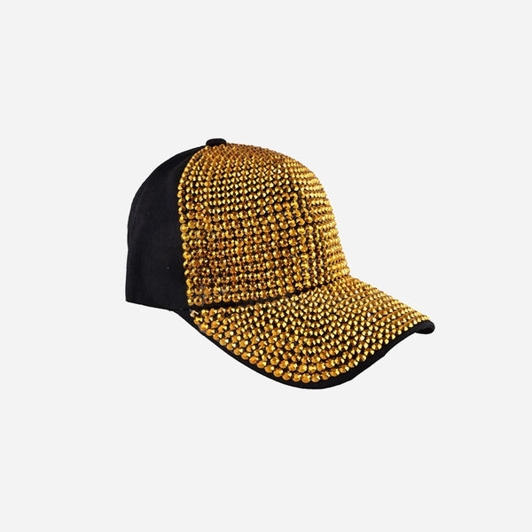 Casquette baseball avec strass or adulte fantaisie