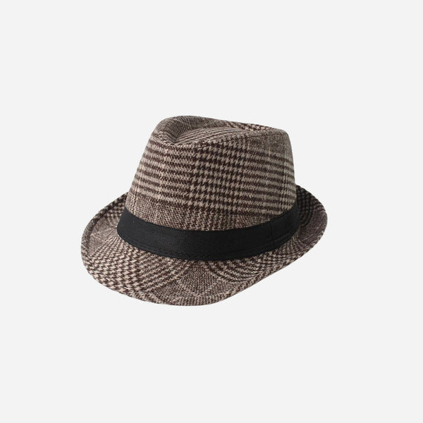 Chapeau trilby vintage tweed marron adulte