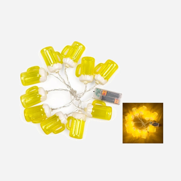 Guirlande lumineuse LED's 10 pintes verres à bière 1,6 m