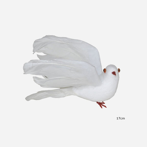 Colombe avec plumes 15 cm