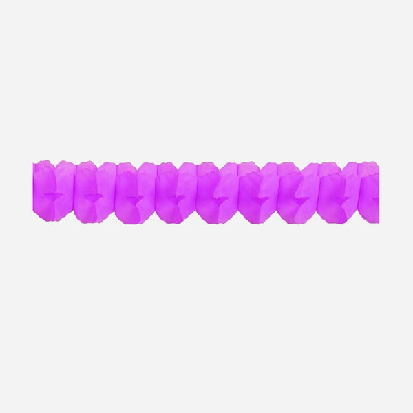 Guirlande papier twist violet 3,6 m