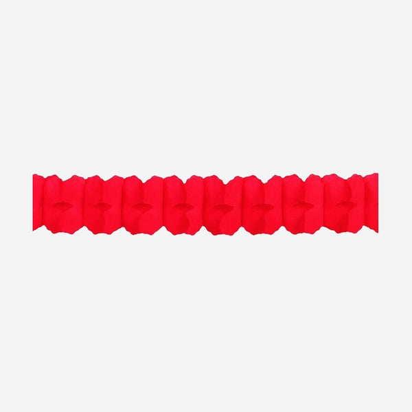 Guirlande papier twist rouge 3,6 m