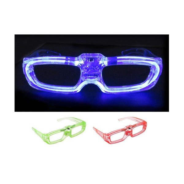 Lunettes transparentes lumineuses LED's rectangulaire
