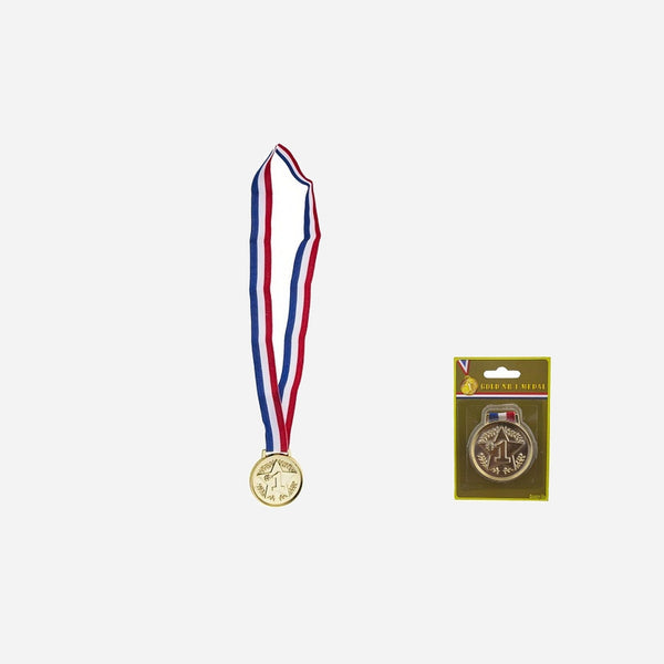 Médaille d'or n°1 ruban bleu blanc rouge 6 cm