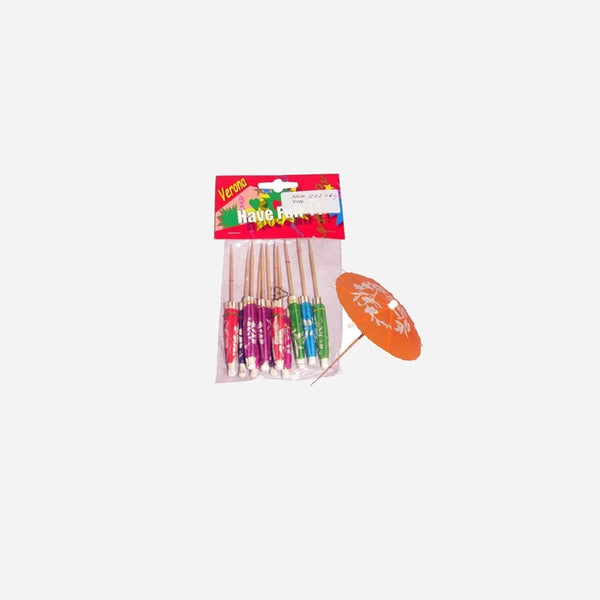 Lot de 6 piques apéritifs parasols en papier