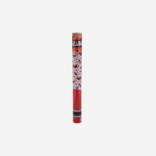 Canon à confettis papier coeur rouge Premium 60 cm