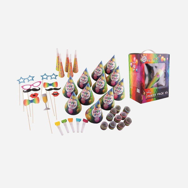 Kit cotillons Happy Birthday pour 10 personnes 40 pièces