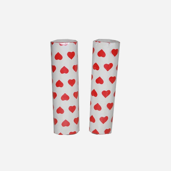 Lot de 2 rouleaux de serpentins coeur rouge