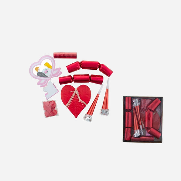 Set de cotillons rouge 8 pièces