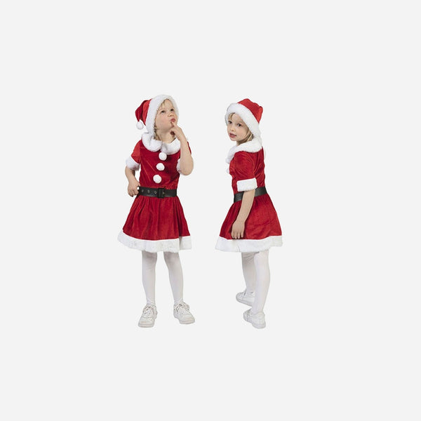 Déguisement de Noël velours fille 3 pièces