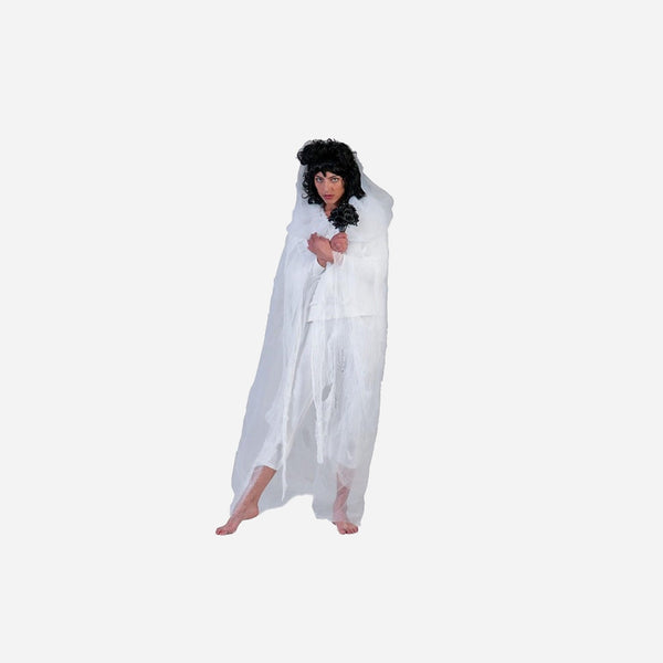 Cape en tulle blanc avec voile adulte Taille Unique