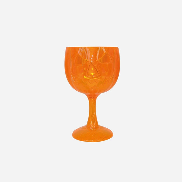 Verre sur pied citrouille orange 18 cm