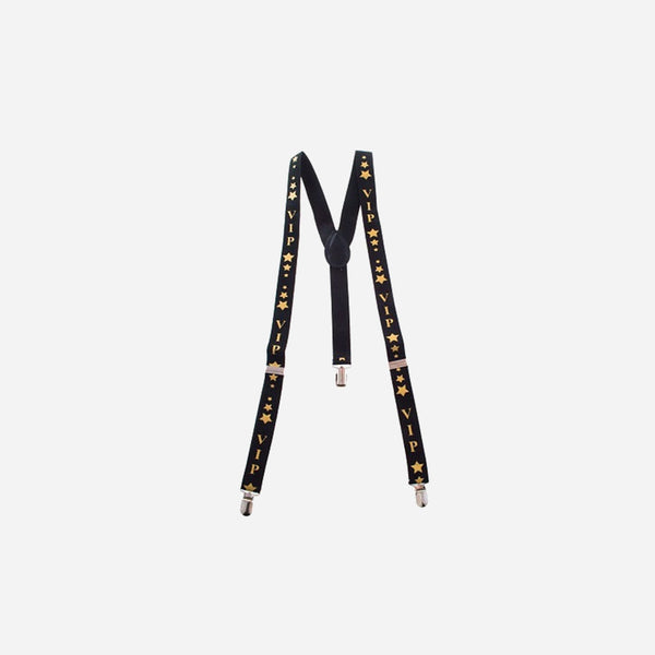 Bretelles noir avec motifs VIP or
