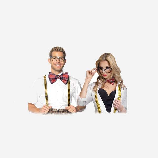 Set accessoires "nerd" intellectuel 3 pièces