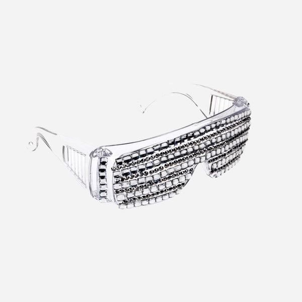 Lunettes transparentes disco avec fausses pierres adulte
