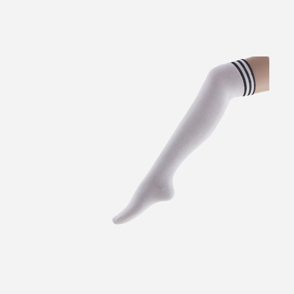 Paire de chaussettes longues blanc pompom girl