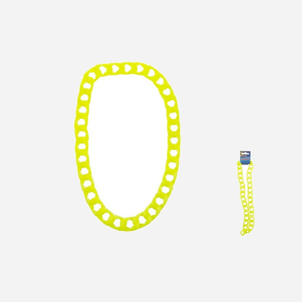 Collier rappeur grands anneaux néon fluo jaune 40 cm fantaisie