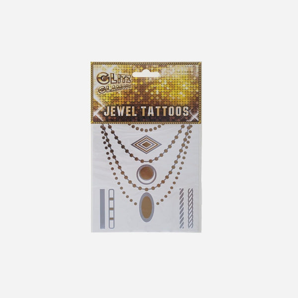 Carte tatouages temporaires bijoux or et argent