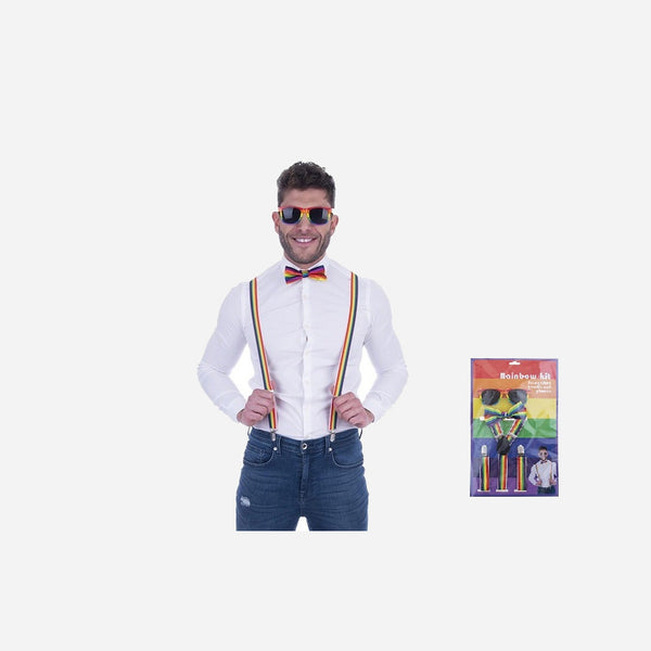 Set accessoires rainbow arc en ciel adulte 3 pièces