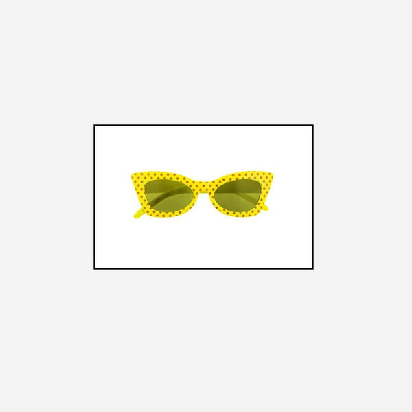 Lunettes vintage "50's" rock 'n roll jaune fluo