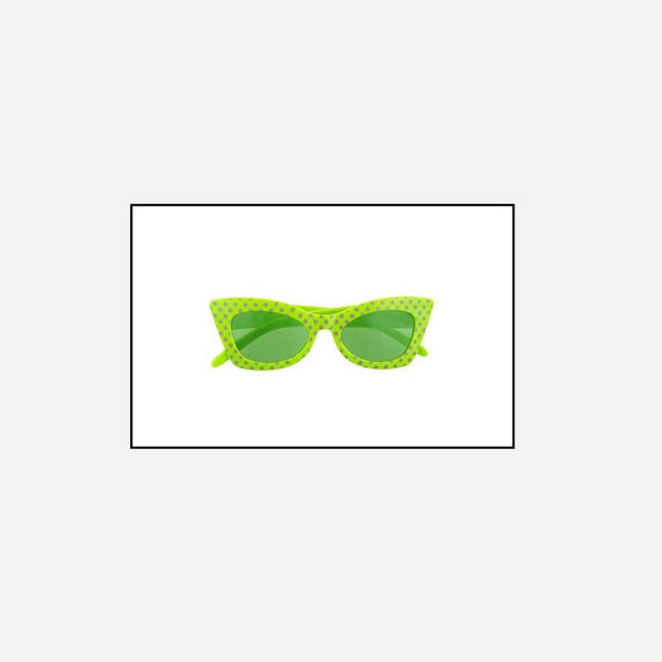 Lunettes vintage "50's" rock 'n roll vert fluo