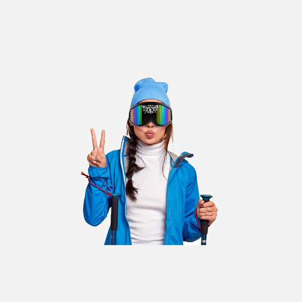 Lunette de ski fantaisie avec strass adulte
