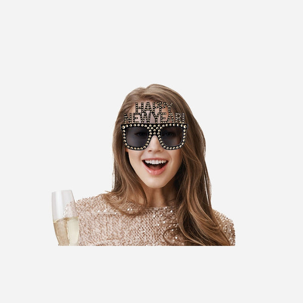 Lunette Happy New Year avec strass adulte