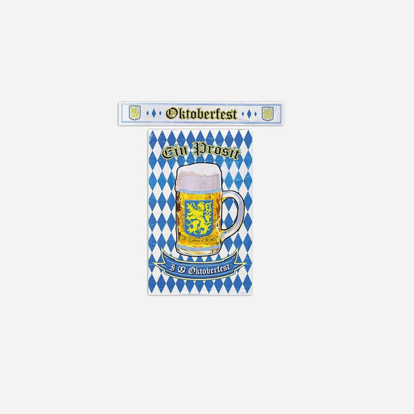 Lot de 1 bannière et 1 poster motif oktoberfest 1,2 m