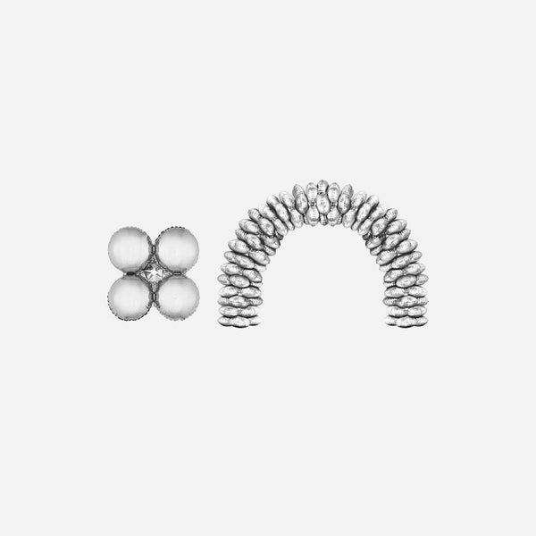 Lot de 10 ballons argent 43 cm pour arche
