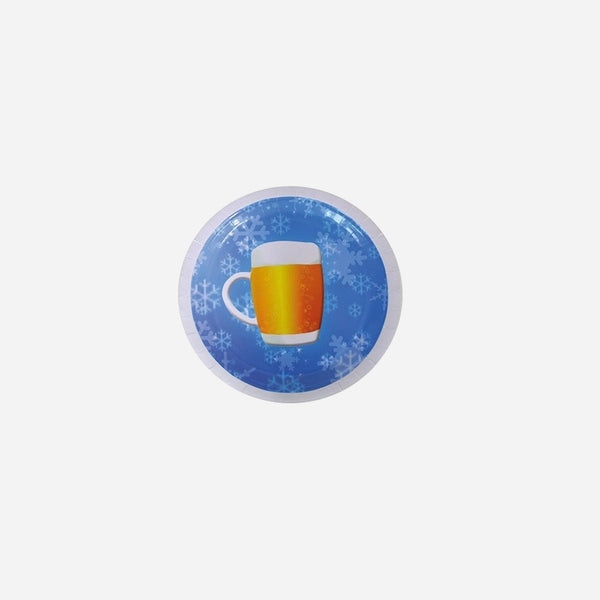 Lot de 8 assiettes bleu motif "Bière" en carton 23 cm
