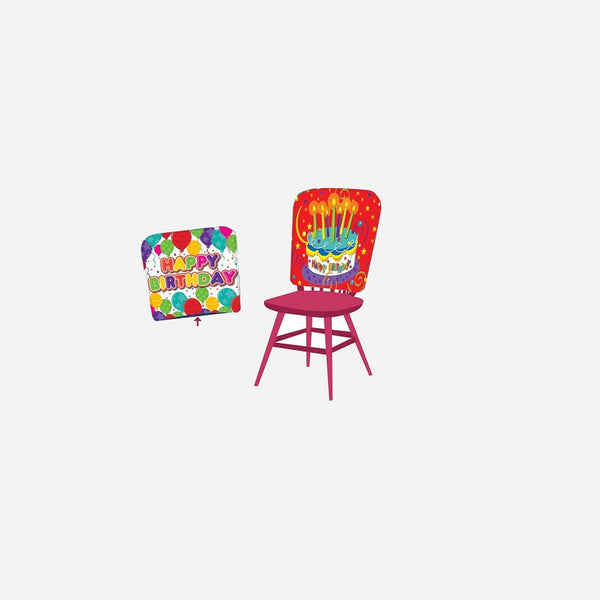 Housse de chaise motif "Happy Birthday" assorti 48 × 38 cm