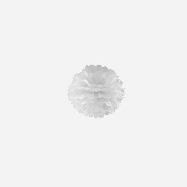 Lot de 2 boules pompons blanc 30 cm