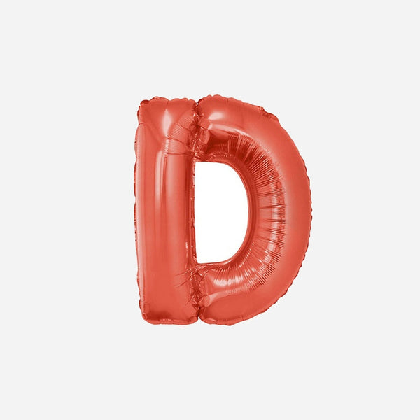 Ballon lettre "D" en aluminium 1 m rouge